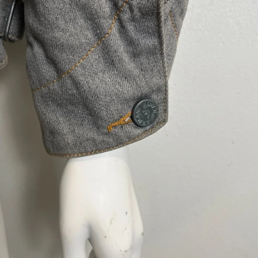 ARMANI JEANS BUCKLE DENIM FIELD JACKET - Picture 9 of 16